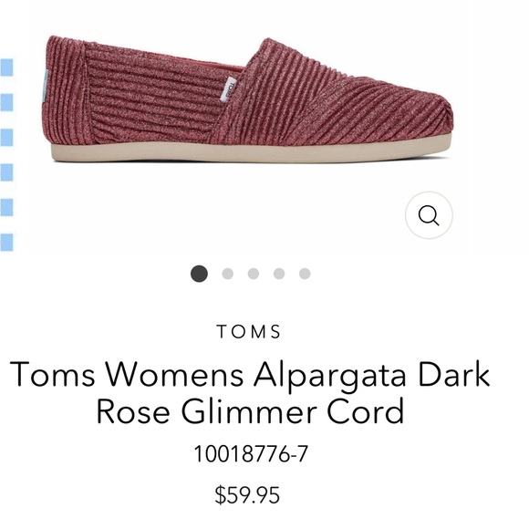 New TOMS Glimmer Cord Alpargatas Loafers Size 7 - Picture 5 of 6